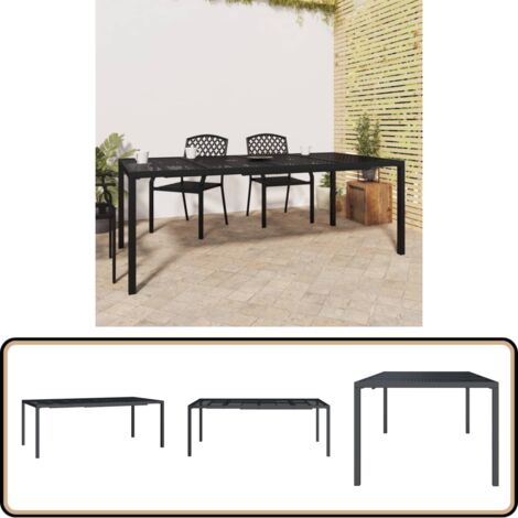 Table de jardin anthracite 200x100x72 cm acier - Table De Jardin - Table Extérieure - Mobilier De Jardin - Table En Métal - Table Anthracite