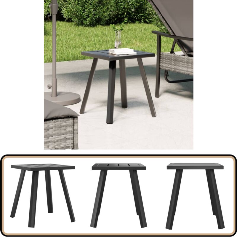 Table de jardin anthracite 34x34x38 cm acier - Table De Jardin - Salon De Jardin - Mobilier De Jardin - Table Extérieure - Table Patio