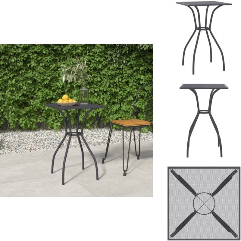 Table de jardin anthracite 50x50x72 cm treillis d'acier - Table De Jardin - Table Extérieure - Mobilier De Jardin - Table En Métal - Table Anthracite