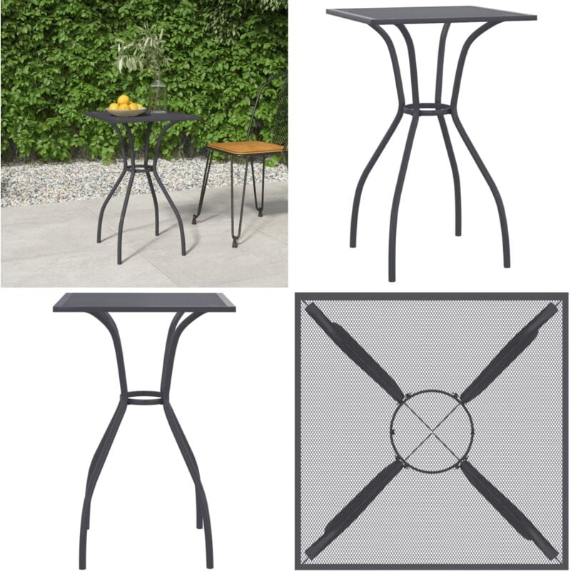 Table de jardin anthracite 50x50x72 cm treillis d'acier - Table De Jardin - Table Extérieure - Mobilier De Jardin - Table En Métal - Table Anthracite