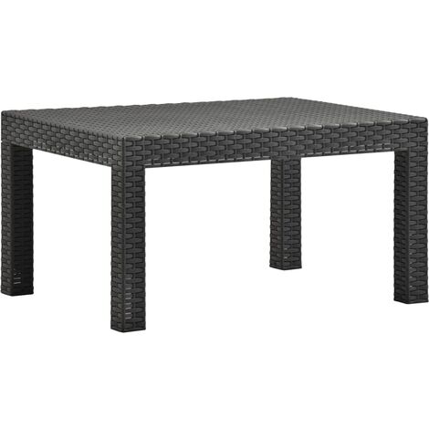 Table de jardin Anthracite 58x58x41 cm PP Rotin