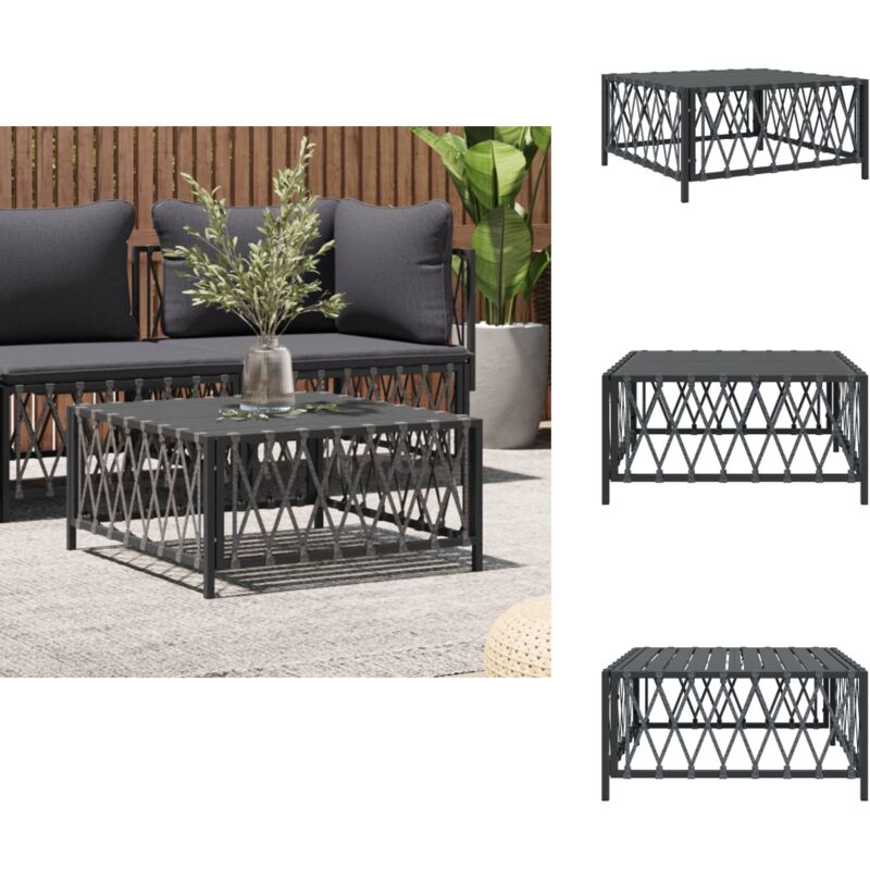 Table de jardin anthracite 70x70x34 cm tissu tissé - Table De Jardin - Mobilier De Jardin - Table Basse - Terrasse - Design Moderne