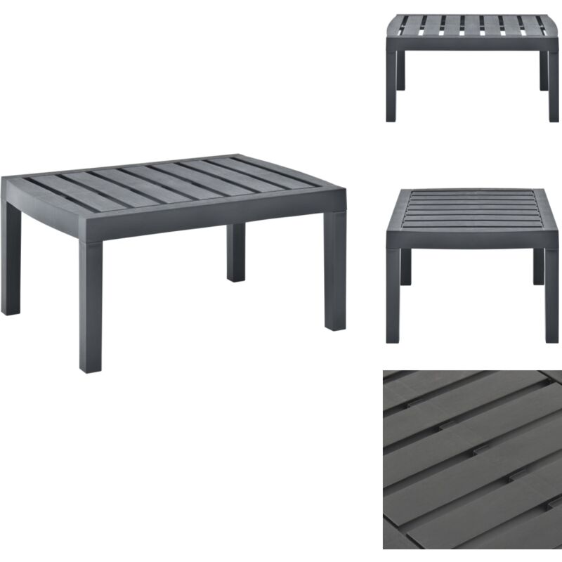 Table de jardin Anthracite 78x55x38 cm Plastique - Table De Jardin - Table Extérieure - Mobilier De Jardin - Table En Plastique - Table Anthracite