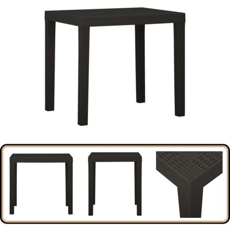 Table de jardin Anthracite 79x65x72 cm Plastique - Table De Jardin - Table Extérieure - Table En Plastique - Table Résistante Aux Intempéries - Meubles De Jardin