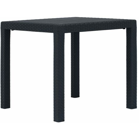 Table de jardin Anthracite 79x79x72 Plastique Aspect de rotin