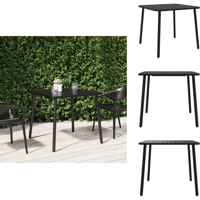 Table de jardin anthracite 80x80x71 cm acier - Table De Jardin - Table Extérieure - Table Patio - Mobilier De Jardin - Table En Acier