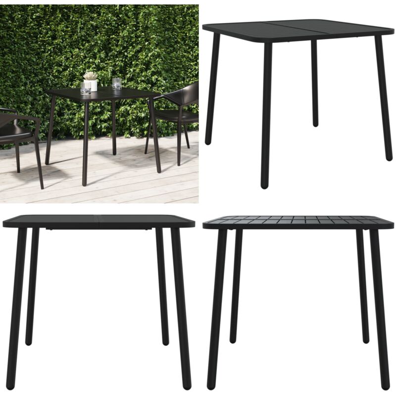 Vidaxl - Table de jardin anthracite 80x80x71 cm acier - Table De Jardin - Table Extérieure - Table Patio - Mobilier De Jardin - Table En Acier - Home