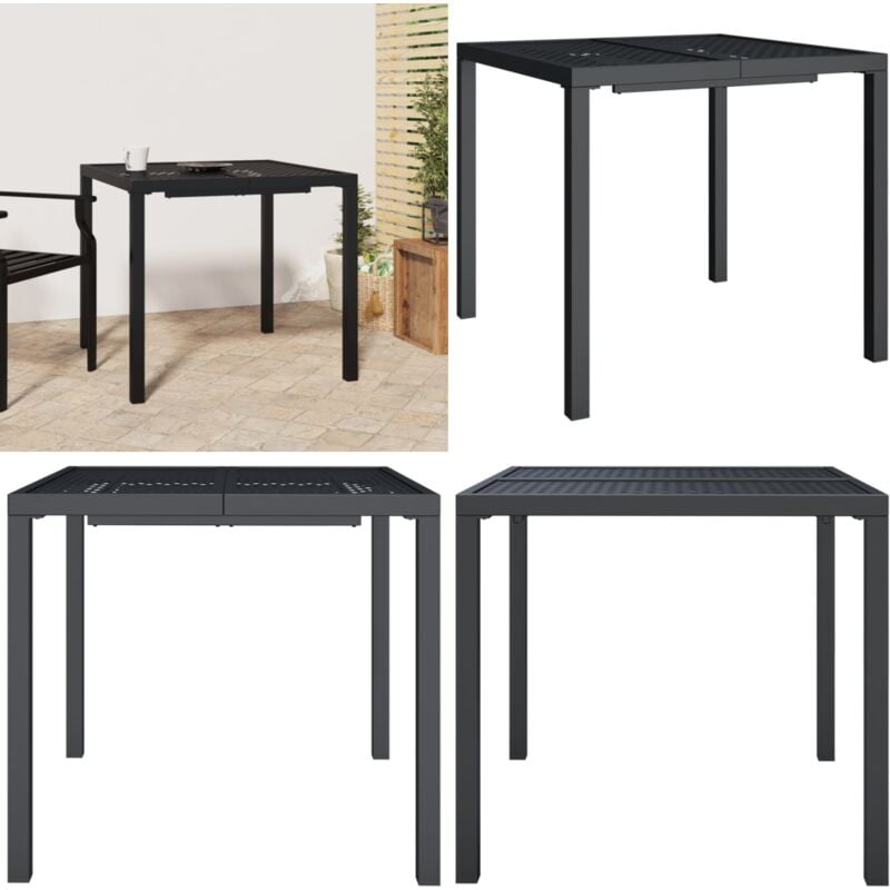 Table de jardin anthracite 80x80x72 cm acier - Table De Jardin - Table Extérieure - Mobilier De Jardin - Table En Métal - Table Anthracite - Home &