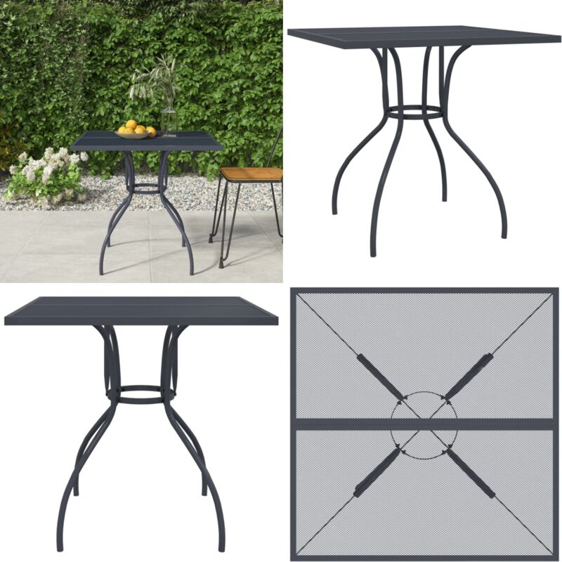 Vidaxl - Table de jardin anthracite 80x80x72,5 cm Treillis d'acier - Table De Jardin - Table Extérieure - Mobilier De Jardin - Table En Métal - Table