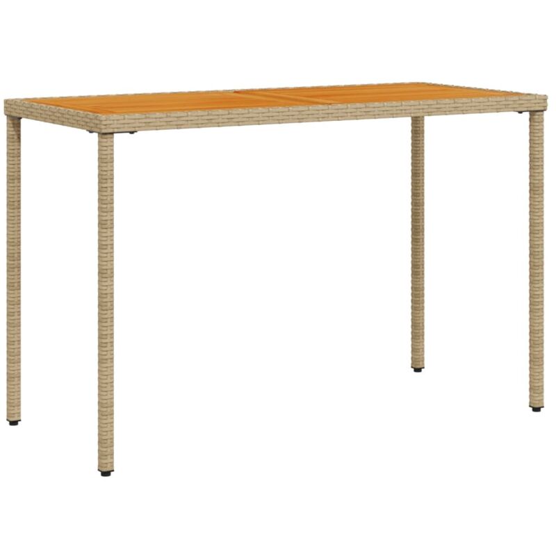 Table de jardin avec dessus en bois d'acacia beige 115x54x74 Table de jardin avec dessus en bois d'acacia beige 115x54x74