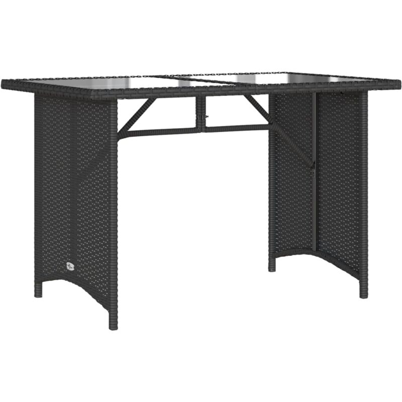 Vidaxl - Table de jardin avec dessus en verre noir 110x68x70 poly rotin