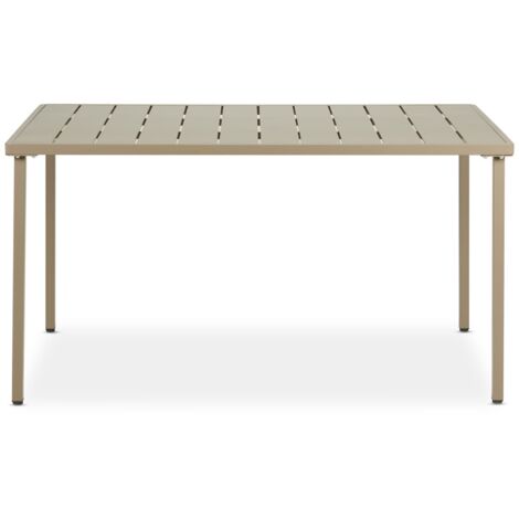 Table de jardin AZALEA L 140 cm en métal - Coloris champagne