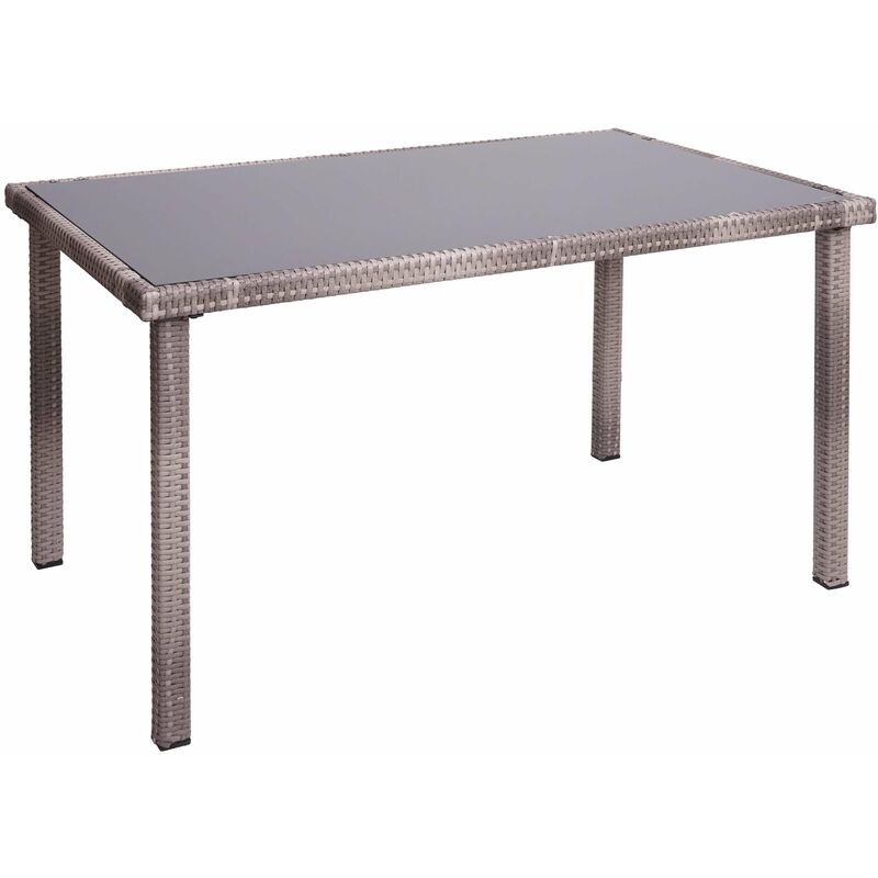 Décoshop26 - Table de jardin balcon 120x75cm en polyrotin gris-brun 040005085