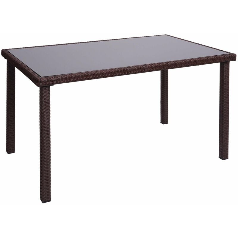 Décoshop26 - Table de jardin balcon 120x75cm en polyrotin marron - marron
