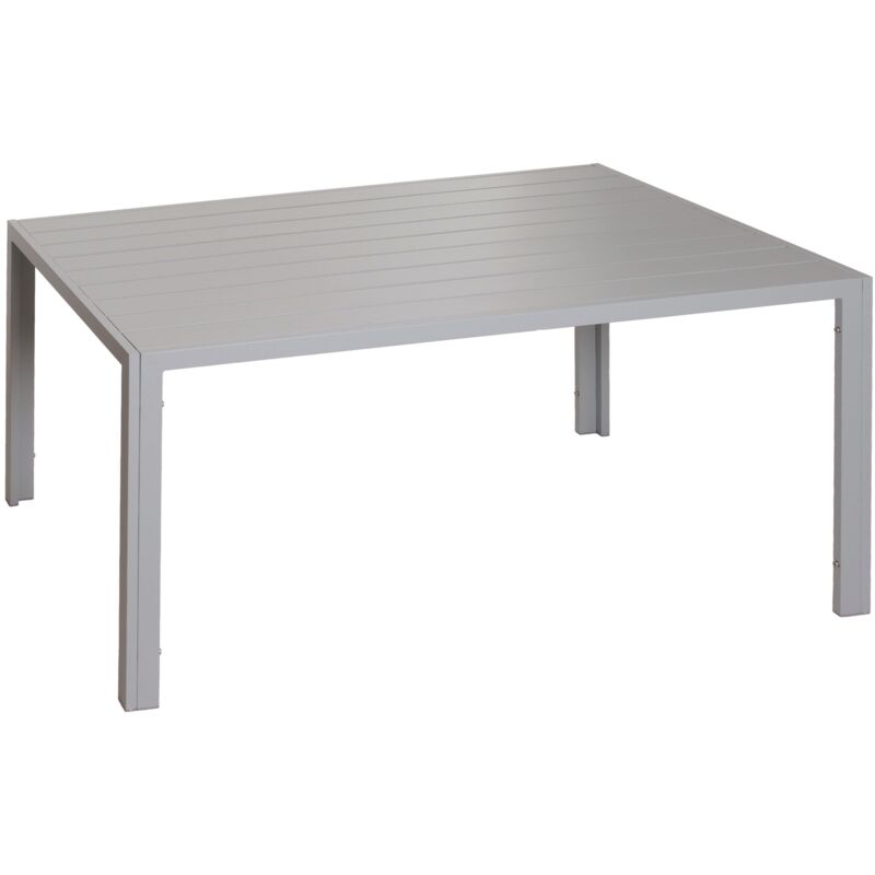 Décoshop26 - Table de jardin balcon 140 x 80 cm en aluminium gris clair 040008554 Décoshop26 - Table de jardin balcon 140 x 80 cm en aluminium gris clair 040008554