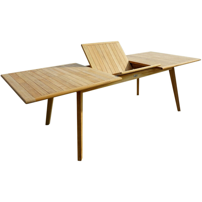 Table de jardin Bali en teck avec rallonge