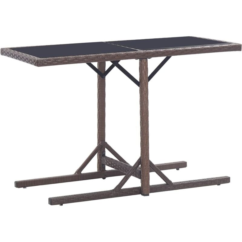 Vidaxl - Table de jardin Marron 110x53x72 cm Verre et résine tressée