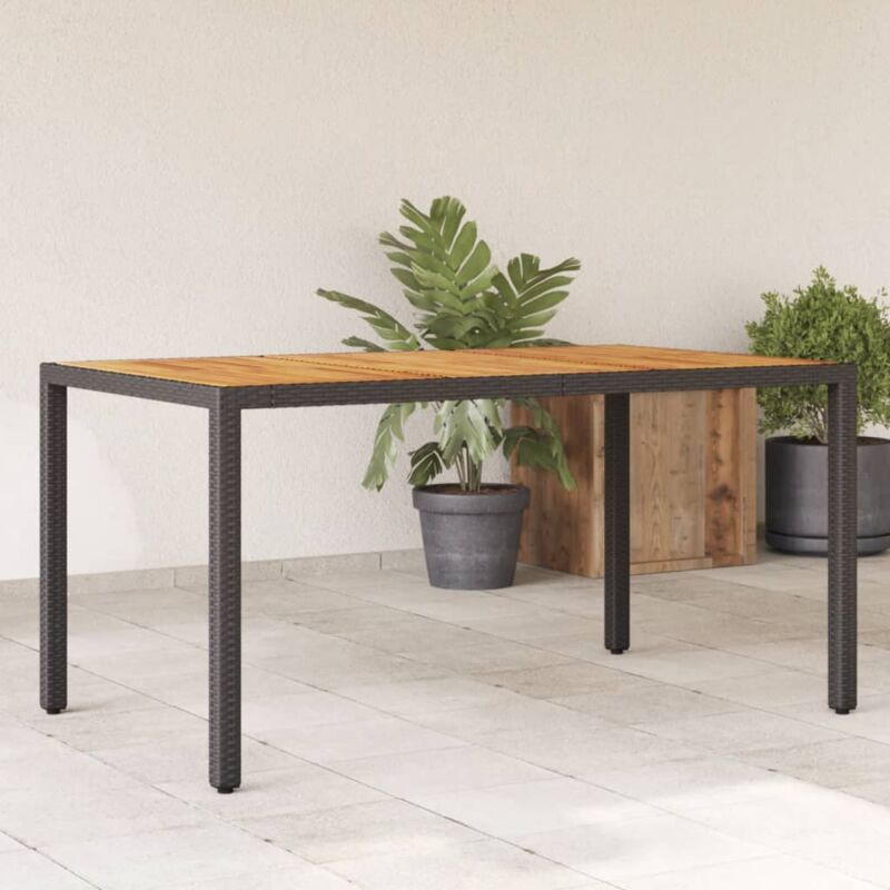 Vidaxl - Table de jardin et dessus en bois d'acacia noir résine tressée