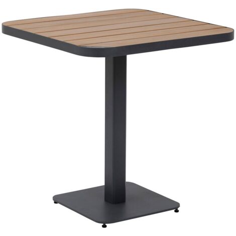 HESPERIDE Table de jardin bistro Tyla acacia certifié FSC & graphite en acier traité époxy - Hespéride