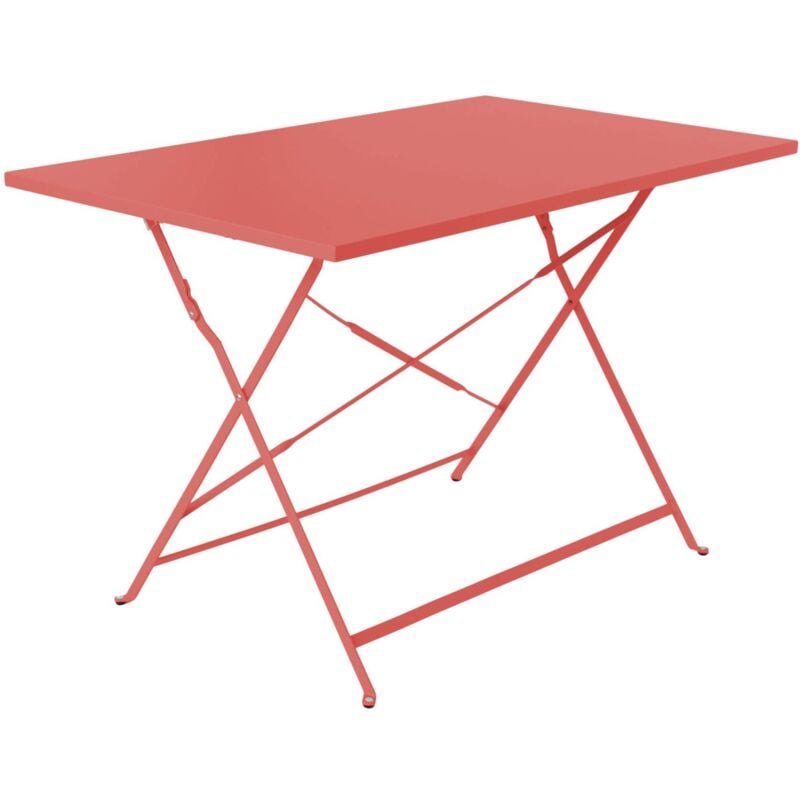 Table de jardin bistrot rectangulaire pliable métal 110 x 70cm. 4 places