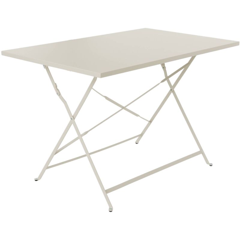 Table de jardin bistrot rectangulaire pliable métal 110 x 70cm. 4 places