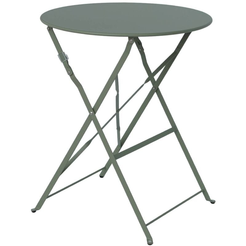 Sweeek - Table de jardin bistrot ronde Ø60cm pliable en acier thermolaqué