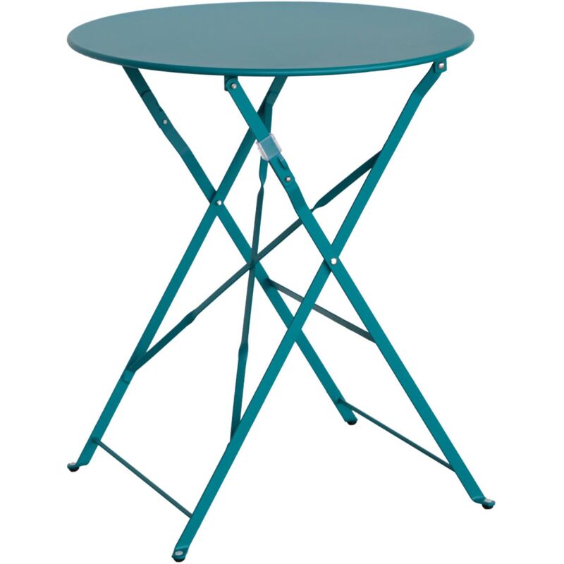 Sweeek - Table de jardin bistrot ronde Ø60cm pliable en acier thermolaqué