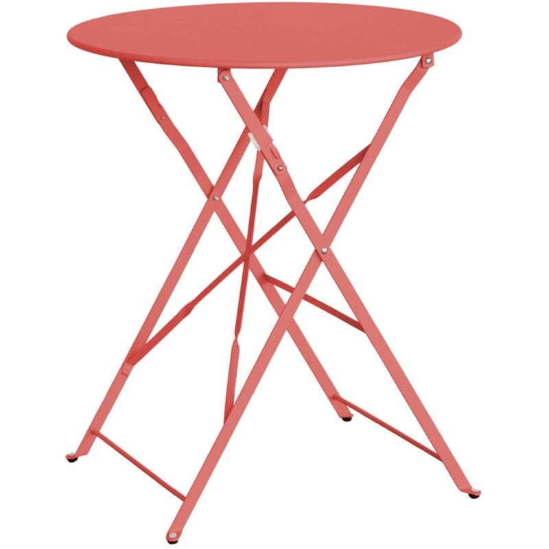 Sweeek - Table de jardin bistrot ronde Ø60cm pliable en acier thermolaqué