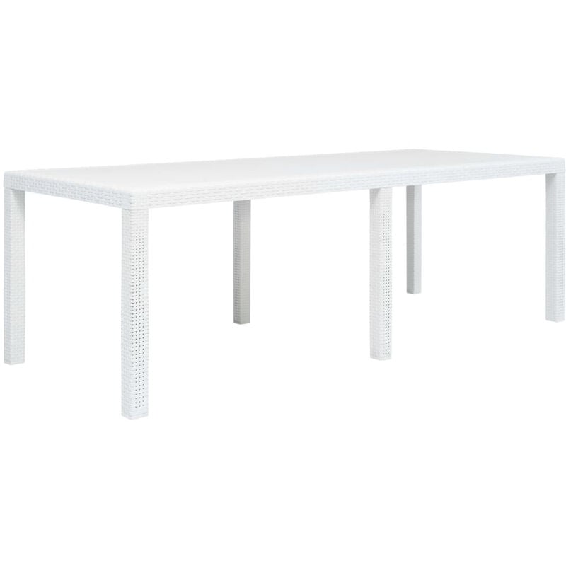 Asupermall - Table de jardin Blanc 220x90x72 cm Plastique Aspect de rotin
