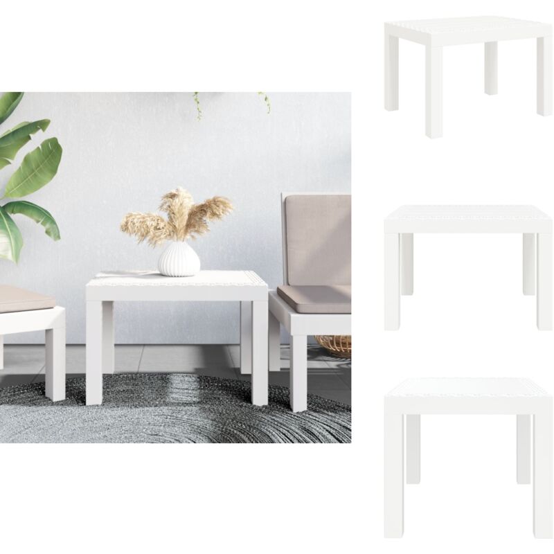 Table de jardin blanc 59x47x40 cm PP - Table De Jardin - Table Extérieure - Table En Polypropylène - Table Blanche - Meuble De Jardin