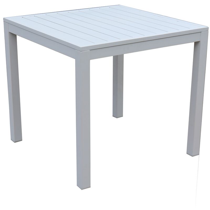 table de jardin blanc 70x70 cm h 75 cm en aluminium mod. sullivan