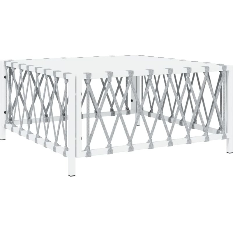 Vidaxl - Table de jardin blanc 70x70x34 cm tissu tissé