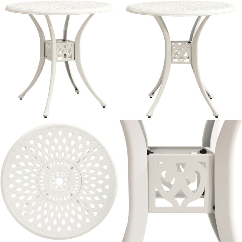 Table de jardin Blanc 78x78x72 cm Aluminium coulé - Table De Jardin - Table Extérieure - Mobilier De Jardin - Table Aluminium - Table Blanche - Home