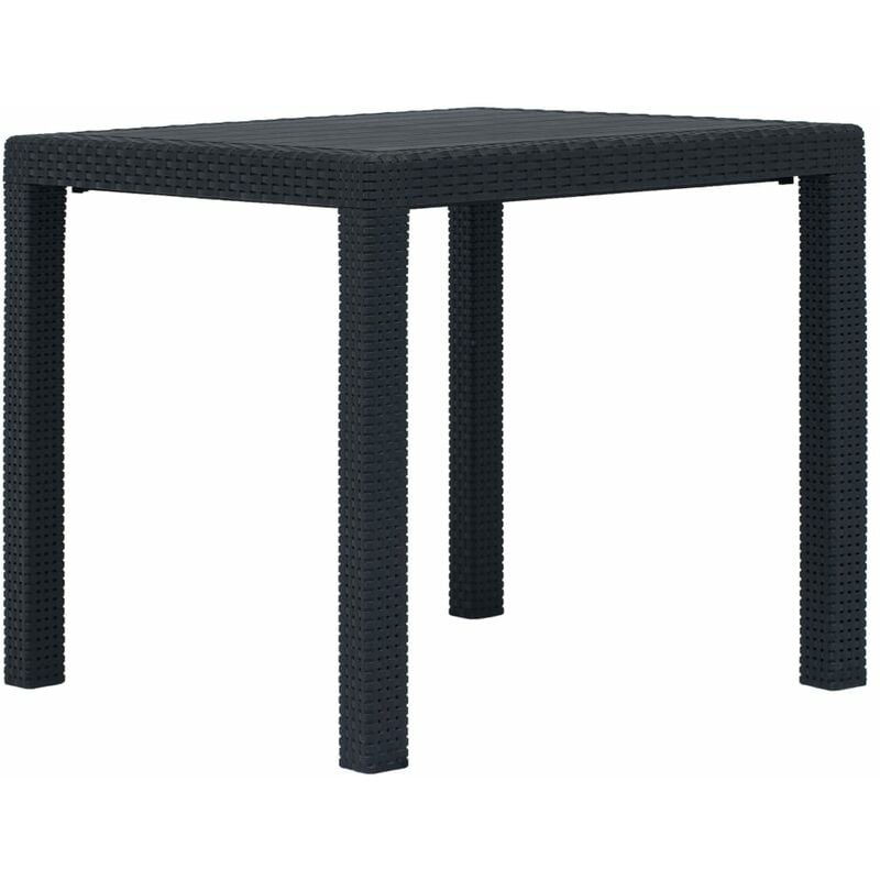 Vidaxl - Table de Jardin Aspect de Rotin Plastique Anthracite 79x79x72 cm