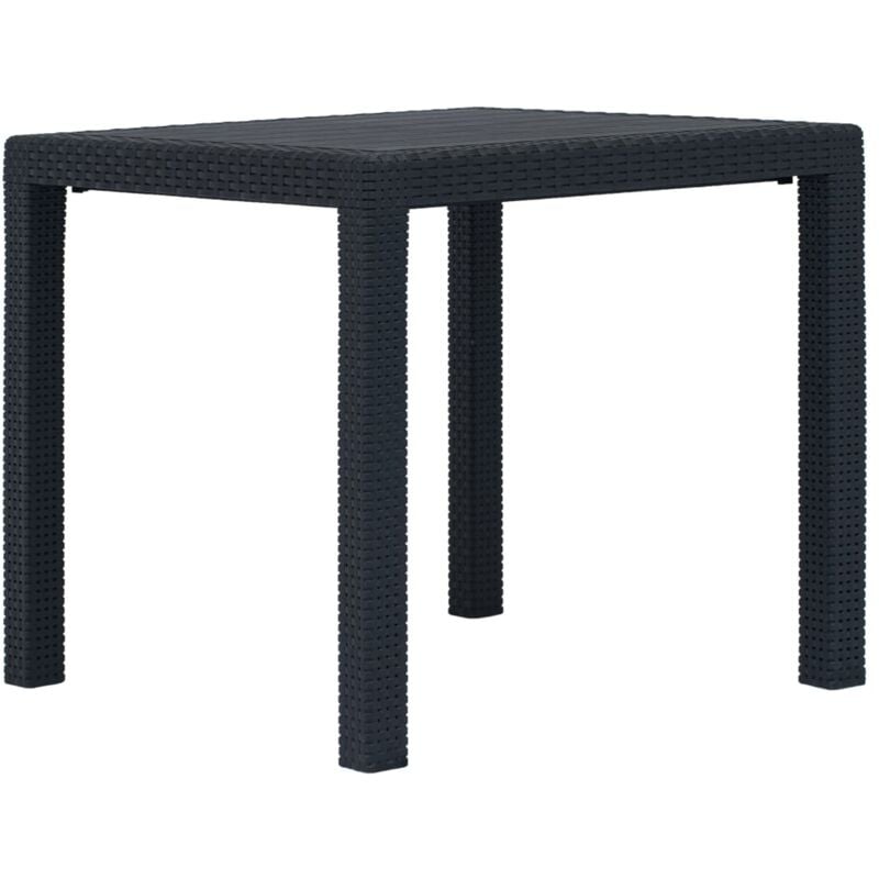 Table de jardin Anthracite 79x79x72cm Plastique Aspect de rotin Vidaxl