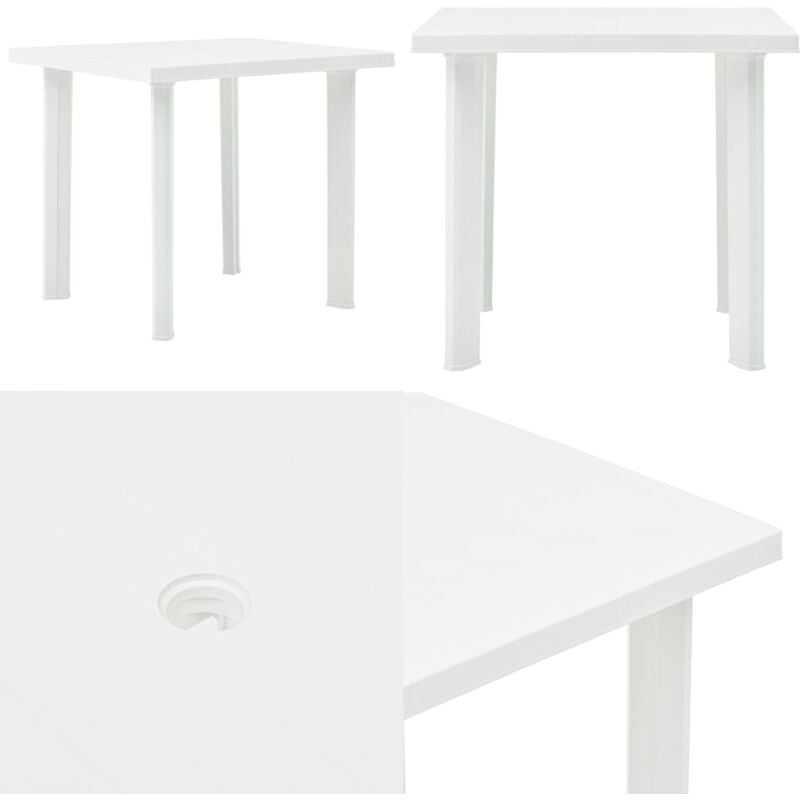 Table de jardin Blanc 80x75x72 cm Plastique - Table De Jardin - Table Extérieure - Table Pliante - Mobilier De Jardin - Terrasse - Home & Living