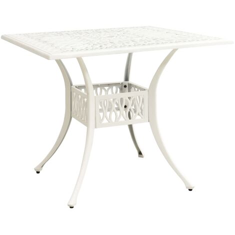 Table de jardin Blanc 90x90x73 Aluminium coulé