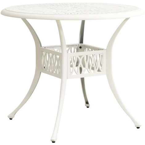 Table de jardin Blanc 90x90x74 Aluminium coulé