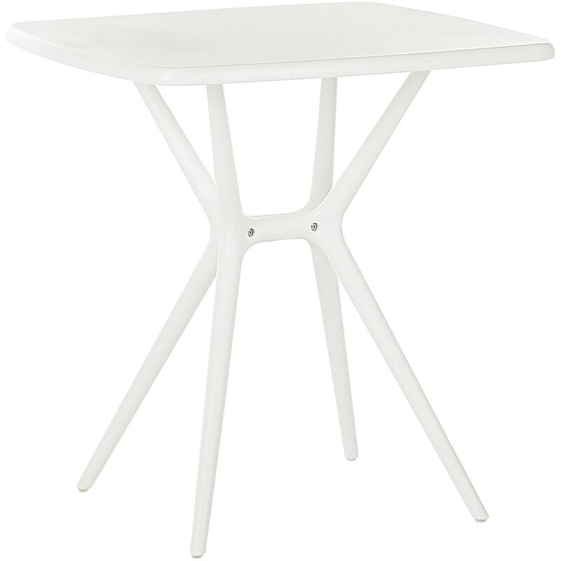 Table Bistrot de Jardin en Plastique Carrée 70 x 70 cm Blanche Sersale - Blanc