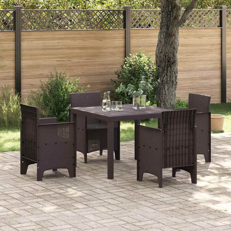 Table de Jardin Marron 100 x 100 x 73 cm polyrotin vidaXL