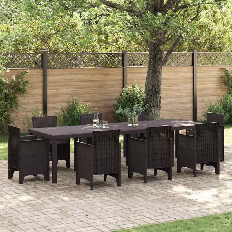 Vidaxl - Table de Jardin Marron 300 x 100 x 73 cm polyrotin