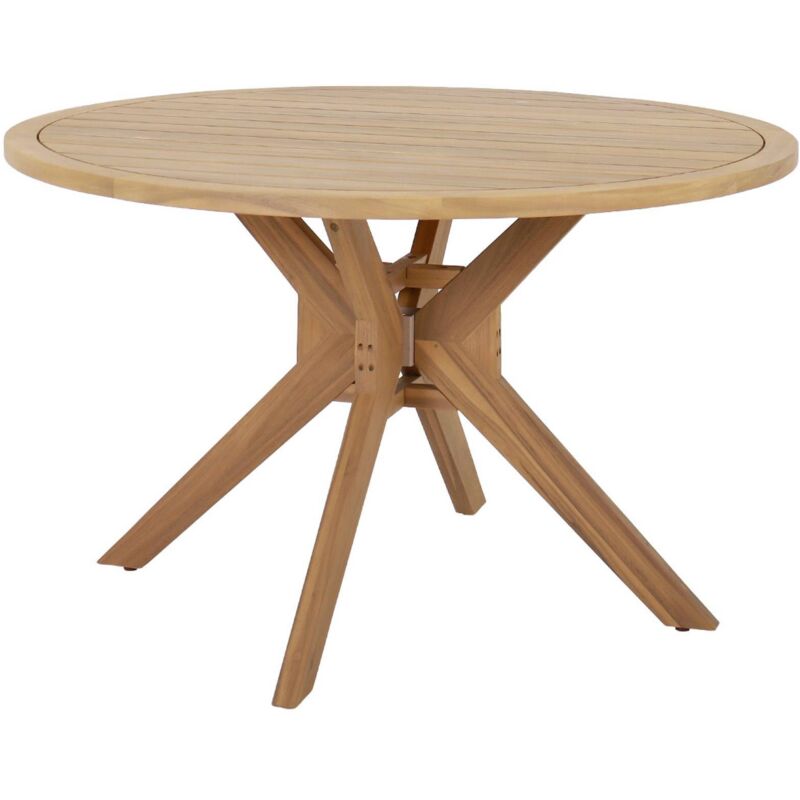 Table ronde de jardin bois d'acacia 6 places naturel - Avena