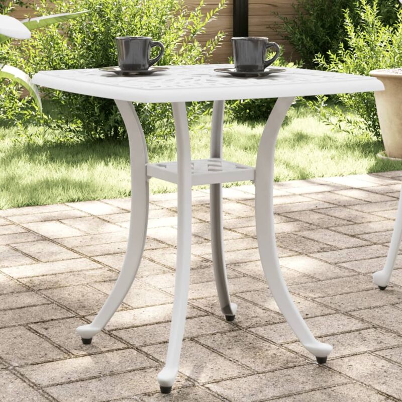Vidaxl - Table de jardin blanc 53x53x53 cm aluminium coulé