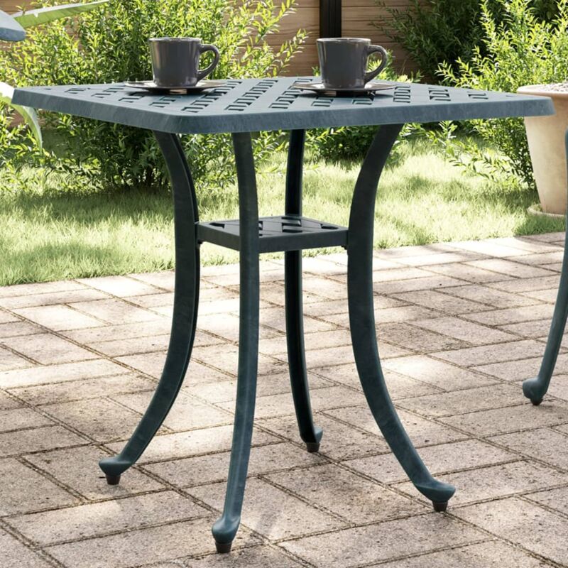 Vidaxl - Table de jardin vert 53x53x53 cm aluminium coulé