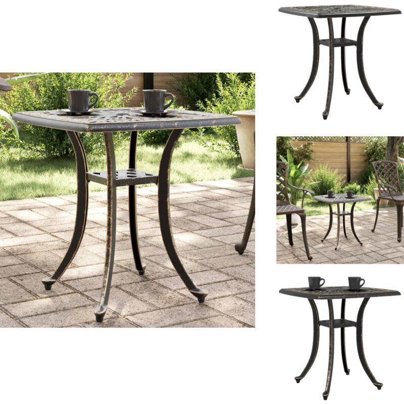 Table de jardin bronze 53x53x53 cm aluminium coulé - Table De Jardin - Mobilier De Jardin - Table Extérieure - Table Ronde - Table Aluminium