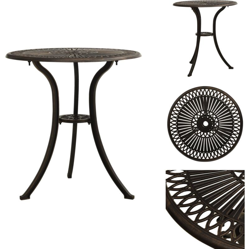 Table de jardin Bronze 62x62x65 cm Aluminium coulé - Table De Jardin - Table Extérieure - Mobilier De Jardin - Table Ronde - Aluminium