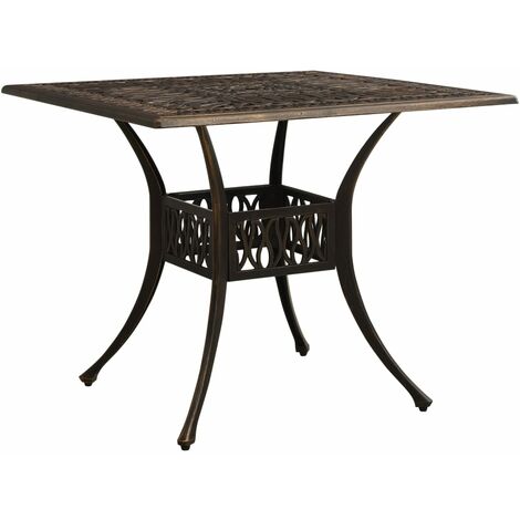 Table de jardin Bronze 90x90x73 cm Aluminium coulé 315588