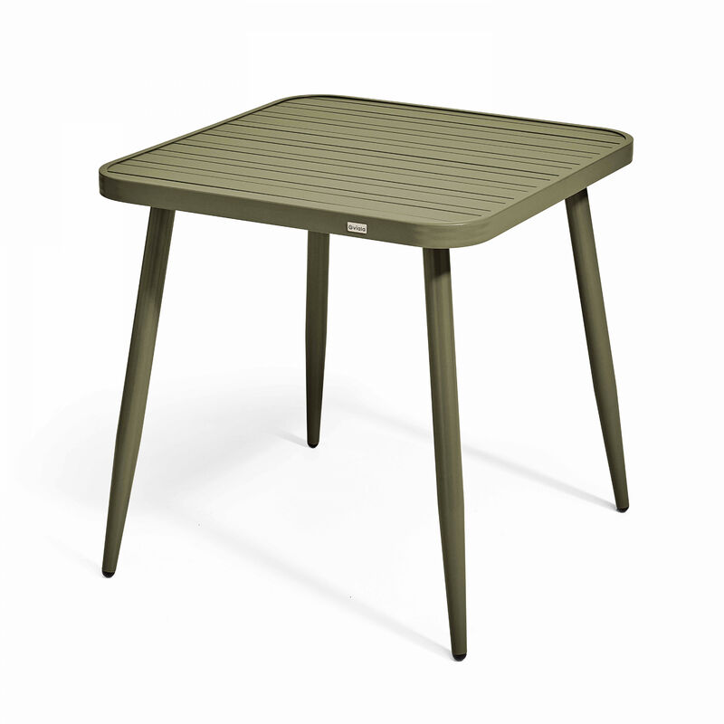 Table de jardin carrée en aluminium vert kaki - Vert Kaki