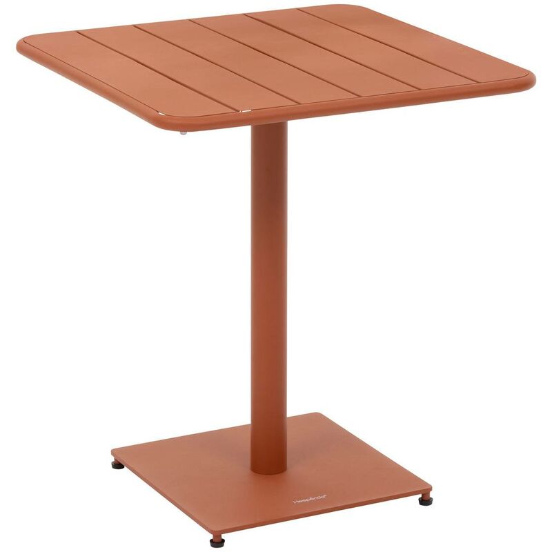 Table de jardin carrée Phuket ambre en acier traité en époxy - Hespéride