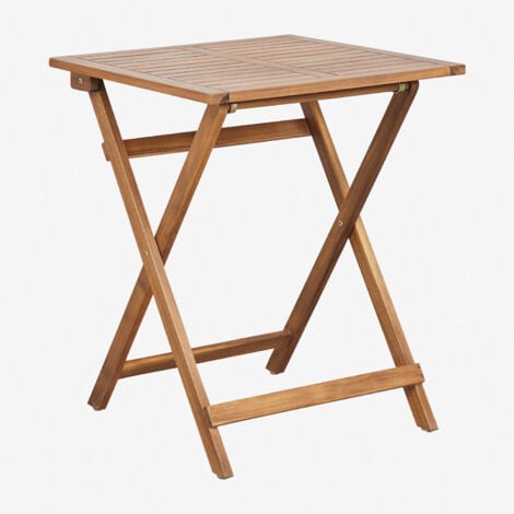 Table de jardin carrée 60x60 cm pliable en bois d'acacia Delawer SKLUM